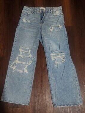 Bluenotes Light Blue Distressed Wide Leg Jeans